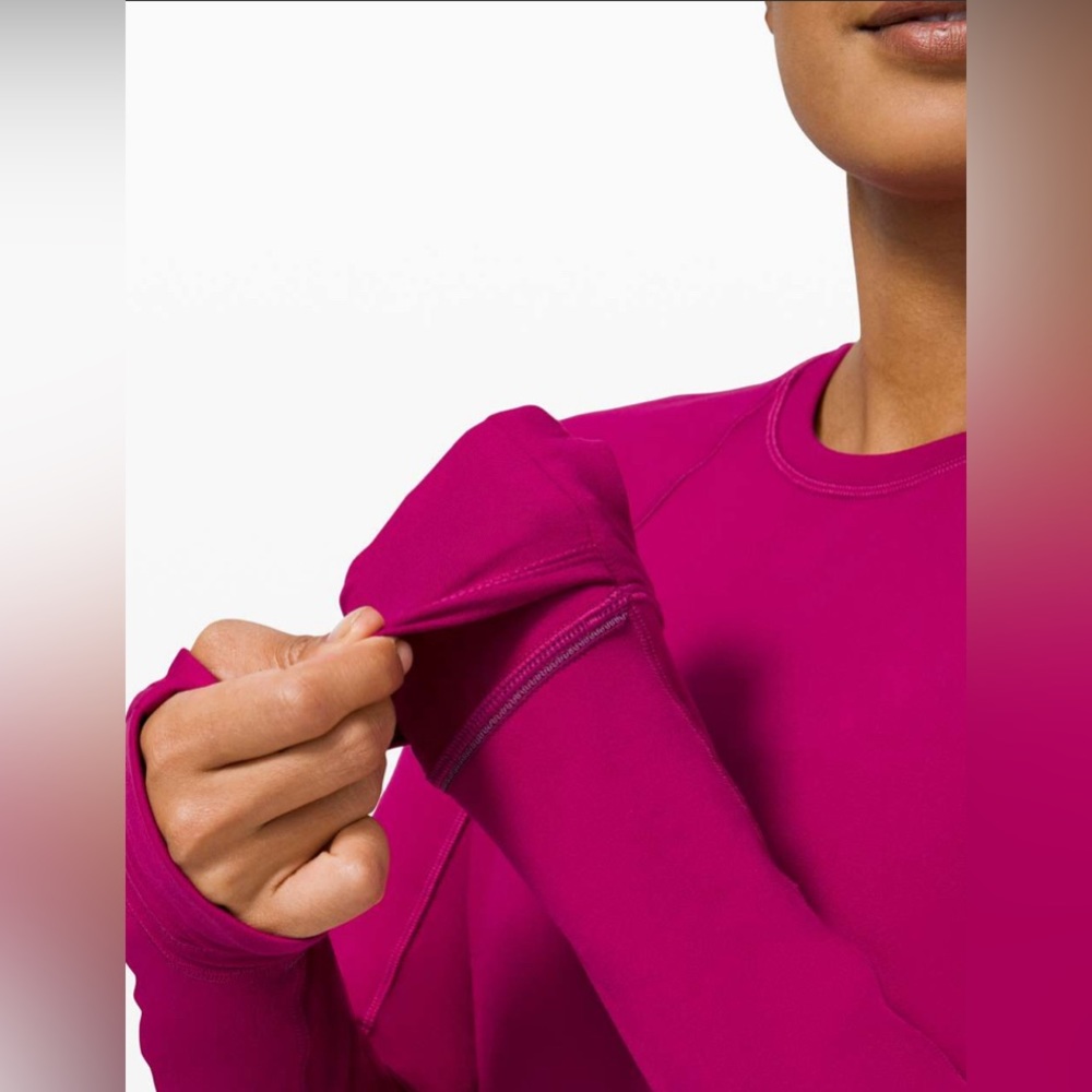 Lululemon Runderful Long Sleeve Deep Fuschia 2 - Picture 2 of 11